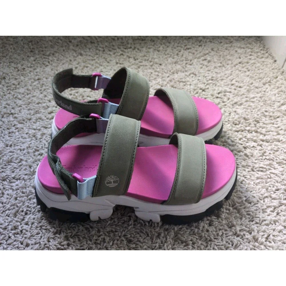 Timberland Women's Adley Way Backstrap Sandal Pink/White Size US 8